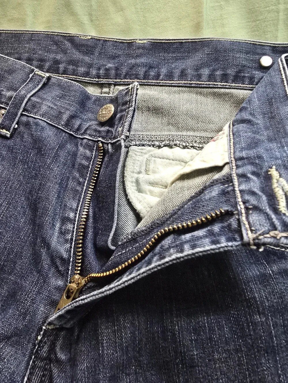 Levis 511 Skinny Two Horse Brand Denim Jeans 9 Pockets Adjustable Size  32 X 30